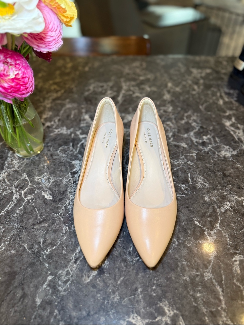Cole Haan Quincy Pump Nude Pointed-Toe Heels